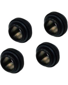 Alphacool G1/4" Male to Male Extender Fitting, 5mm, Deep Black, 4-Pack